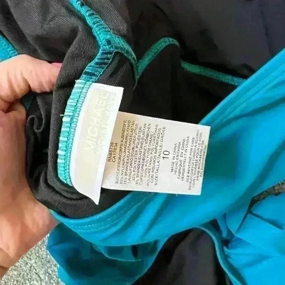 MICHAEL Michael Kors Blue Bathing suit halter neck size 10 - Picture 4 of 4